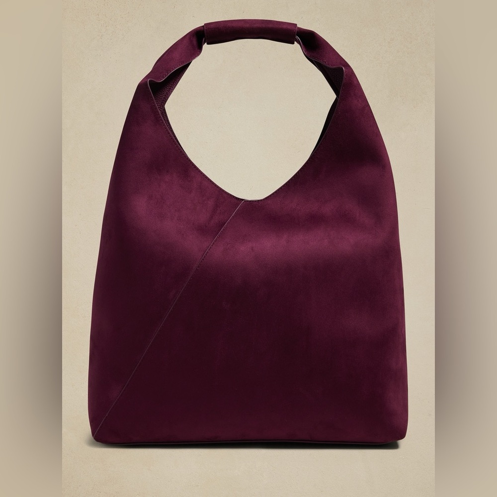 Vegan Leather Slouchy Tote Bright Wine NWT